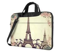 BYPPJGH Eiffel Tower Bicycle Laptop Shoulder Bag For Men Women Briefcase Messenger Bag W/Strap Handle Waterproof Laptop Sleeve Bag 15.6 Inch