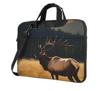 BYPPJGH Elk In The Meadow Laptop Shoulder Bag For Men Women Briefcase Messenger Bag W/Strap Handle Waterproof Laptop Sleeve Bag 13 Inch