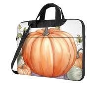 BYPPJGH Fall Watercolor Pumpkins Laptop Shoulder Bag For Men Women Briefcase Messenger Bag W/Strap Handle Waterproof Laptop Sleeve Bag 14 Inch