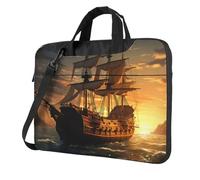 BYPPJGH Fantasy Pirate Ship Laptop Shoulder Bag For Men Women Briefcase Messenger Bag W/Strap Handle Waterproof Laptop Sleeve Bag 13 Inch