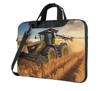 BYPPJGH Farm Tractor Harvest Laptop Shoulder Bag For Men Women Briefcase Messenger Bag W/Strap Handle Waterproof Laptop Sleeve Bag 15.6 Inch