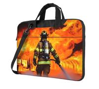 BYPPJGH Firefighter Fireman Flame Laptop Shoulder Bag For Men Women Briefcase Messenger Bag W/Strap Handle Waterproof Laptop Sleeve Bag 13 Inch