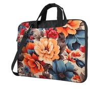 BYPPJGH Floral Flower Print Laptop Shoulder Bag For Men Women Briefcase Messenger Bag W/Strap Handle Waterproof Laptop Sleeve Bag 15.6 Inch