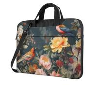 BYPPJGH Flowers Birds Laptop Shoulder Bag For Men Women Briefcase Messenger Bag W/Strap Handle Waterproof Laptop Sleeve Bag 13 Inch