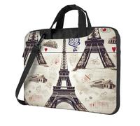 BYPPJGH French Paris Tour Eiffel Tower Laptop Shoulder Bag For Men Women Briefcase Messenger Bag W/Strap Handle Waterproof Laptop Sleeve Bag 14 Inch