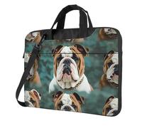 BYPPJGH Funny English Bulldog Laptop Shoulder Bag For Men Women Briefcase Messenger Bag W/Strap Handle Waterproof Laptop Sleeve Bag 13 Inch