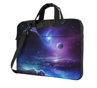 BYPPJGH Galaxy Starry Sky Laptop Shoulder Bag For Men Women Briefcase Messenger Bag W/Strap Handle Waterproof Laptop Sleeve Bag 14 Inch