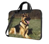 BYPPJGH German Shepherd Dog Laptop Shoulder Bag For Men Women Briefcase Messenger Bag W/Strap Handle Waterproof Laptop Sleeve Bag 14 Inch