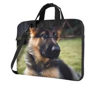 BYPPJGH German Shepherd Puppy Laptop Shoulder Bag For Men Women Briefcase Messenger Bag W/Strap Handle Waterproof Laptop Sleeve Bag 15.6 Inch