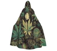BYPPJGH Halloween Hooded Cape For Adult A Puff In Time Weed Marijuana Full Length Cape Cloak Halloween Christmas Cosplay Costume For Men And Women