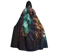 BYPPJGH Halloween Hooded Cape For Adult Abstract 3d Art Lion Full Length Cape Cloak Halloween Christmas Cosplay Costume For Men And Women