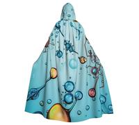 BYPPJGH Halloween Hooded Cape For Adult Abstraction Biology Chemistry Full Length Cape Cloak Halloween Christmas Cosplay Costume For Men And Women