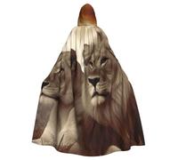 BYPPJGH Halloween Hooded Cape For Adult African Lion And Lioness Full Length Cape Cloak Halloween Christmas Cosplay Costume For Men And Women
