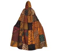 BYPPJGH Halloween Hooded Cape For Adult African Style Patchwork Full Length Cape Cloak Halloween Christmas Cosplay Costume For Men And Women