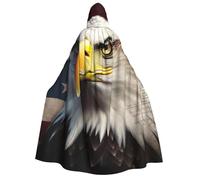 BYPPJGH Halloween Hooded Cape For Adult American Flag Eagle Full Length Cape Cloak Halloween Christmas Cosplay Costume For Men And Women