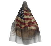 BYPPJGH Halloween Hooded Cape For Adult American Flag Full Length Cape Cloak Halloween Christmas Cosplay Costume For Men And Women