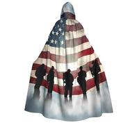 BYPPJGH Halloween Hooded Cape For Adult American Flag Veterans Day Full Length Cape Cloak Halloween Christmas Cosplay Costume For Men And Women