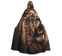 BYPPJGH Halloween Hooded Cape For Adult Angry Lion Full Length Cape Cloak Halloween Christmas Cosplay Costume For Men And Women
