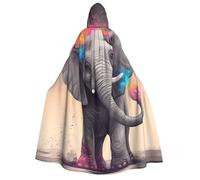 BYPPJGH Halloween Hooded Cape For Adult Animal Cartoon Elephant Full Length Cape Cloak Halloween Christmas Cosplay Costume For Men And Women