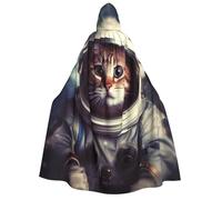 BYPPJGH Halloween Hooded Cape For Adult Animal Cat Astronaut Full Length Cape Cloak Halloween Christmas Cosplay Costume For Men And Women