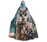 BYPPJGH Halloween Hooded Cape For Adult Animal Cute Owl Full Length Cape Cloak Halloween Christmas Cosplay Costume For Men And Women