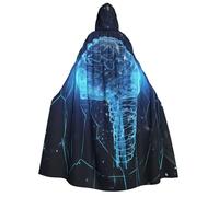 BYPPJGH Halloween Hooded Cape For Adult Artificial Intelligence Brain Full Length Cape Cloak Halloween Christmas Cosplay Costume For Men And Women