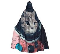 BYPPJGH Halloween Hooded Cape For Adult Astronaut Cat Fish Full Length Cape Cloak Halloween Christmas Cosplay Costume For Men And Women