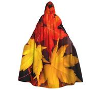 BYPPJGH Halloween Hooded Cape For Adult Autumn Leaves Maple1 Full Length Cape Cloak Halloween Christmas Cosplay Costume For Men And Women