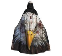 BYPPJGH Halloween Hooded Cape For Adult Bald Eagle American Flag Full Length Cape Cloak Halloween Christmas Cosplay Costume For Men And Women