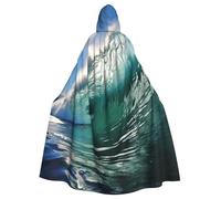 BYPPJGH Halloween Hooded Cape For Adult Big Ocean Wave Full Length Cape Cloak Halloween Christmas Cosplay Costume For Men And Women