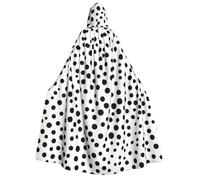 BYPPJGH Halloween Hooded Cape For Adult Black Dot Full Length Cape Cloak Halloween Christmas Cosplay Costume For Men And Women