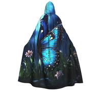 BYPPJGH Halloween Hooded Cape For Adult Butterfly Night Full Length Cape Cloak Halloween Christmas Cosplay Costume For Men And Women