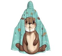 BYPPJGH Halloween Hooded Cape For Adult Cartoon Cute Otter Full Length Cape Cloak Halloween Christmas Cosplay Costume For Men And Women