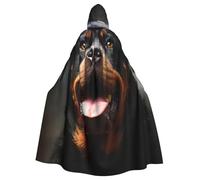 BYPPJGH Halloween Hooded Cape For Adult Cool Rottweiler Dog Art Full Length Cape Cloak Halloween Christmas Cosplay Costume For Men And Women