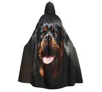 BYPPJGH Halloween Hooded Cape For Adult Cool Rottweiler Dog Art Full Length Cape Cloak Halloween Christmas Cosplay Costume For Men And Women