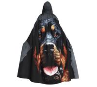 BYPPJGH Halloween Hooded Cape For Adult Cool Rottweiler Dog Art Full Length Cape Cloak Halloween Christmas Cosplay Costume For Men And Women