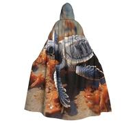 BYPPJGH Halloween Hooded Cape For Adult Cut Baby Sea Turtle Full Length Cape Cloak Halloween Christmas Cosplay Costume For Men And Women