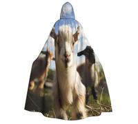 BYPPJGH Halloween Hooded Cape For Adult Cute Goat Full Length Cape Cloak Halloween Christmas Cosplay Costume For Men And Women