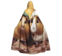 BYPPJGH Halloween Hooded Cape For Adult Cute Guinea Pigs Full Length Cape Cloak Halloween Christmas Cosplay Costume For Men And Women