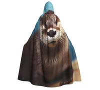 BYPPJGH Halloween Hooded Cape For Adult Cute Otter Full Length Cape Cloak Halloween Christmas Cosplay Costume For Men And Women