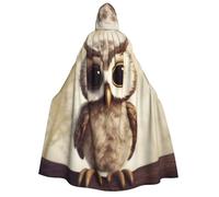 BYPPJGH Halloween Hooded Cape For Adult Cute Owl Full Length Cape Cloak Halloween Christmas Cosplay Costume For Men And Women