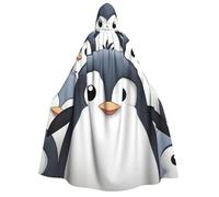 BYPPJGH Halloween Hooded Cape For Adult Cute Penguin Full Length Cape Cloak Halloween Christmas Cosplay Costume For Men And Women