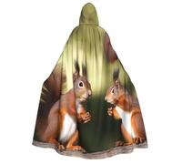 BYPPJGH Halloween Hooded Cape For Adult Cute Squirrels Full Length Cape Cloak Halloween Christmas Cosplay Costume For Men And Women