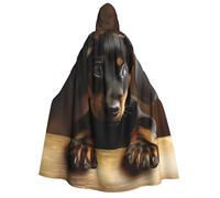 BYPPJGH Halloween Hooded Cape For Adult Dog Dachshund Full Length Cape Cloak Halloween Christmas Cosplay Costume For Men And Women