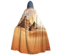 BYPPJGH Halloween Hooded Cape For Adult Egyptian Pyramid In Desert Full Length Cape Cloak Halloween Christmas Cosplay Costume For Men And Women