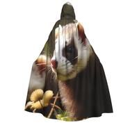 BYPPJGH Halloween Hooded Cape For Adult Foraging Ferret Full Length Cape Cloak Halloween Christmas Cosplay Costume For Men And Women