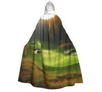 BYPPJGH Halloween Hooded Cape For Adult Forest Golf Course Full Length Cape Cloak Halloween Christmas Cosplay Costume For Men And Women