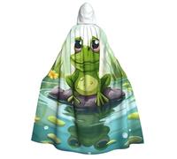 BYPPJGH Halloween Hooded Cape For Adult Frog In A Pond Full Length Cape Cloak Halloween Christmas Cosplay Costume For Men And Women