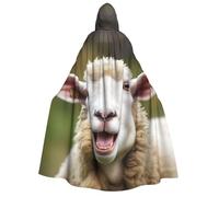 BYPPJGH Halloween Hooded Cape For Adult Funny Naughty Sheep Tongue Cute Animal Full Length Cape Cloak Halloween Christmas Cosplay Costume For Men And Women