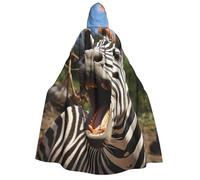 BYPPJGH Halloween Hooded Cape For Adult Funny Zebra Full Length Cape Cloak Halloween Christmas Cosplay Costume For Men And Women